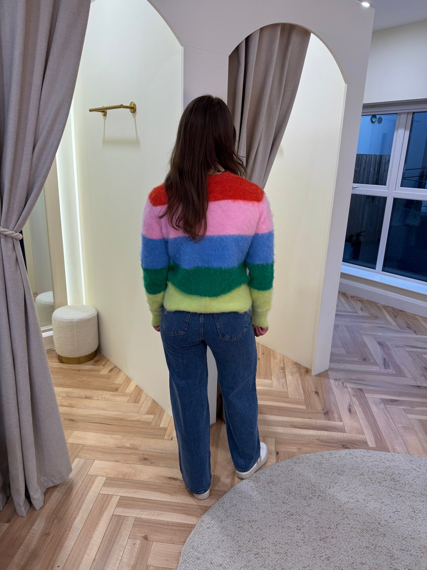 Dayna Jumper in Multi Rainbow Stripes