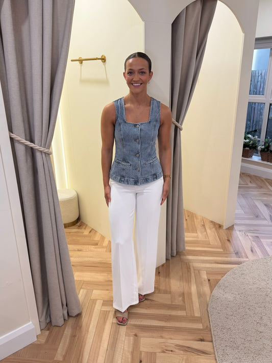 Jen Sculpture Denim Waistcoat
