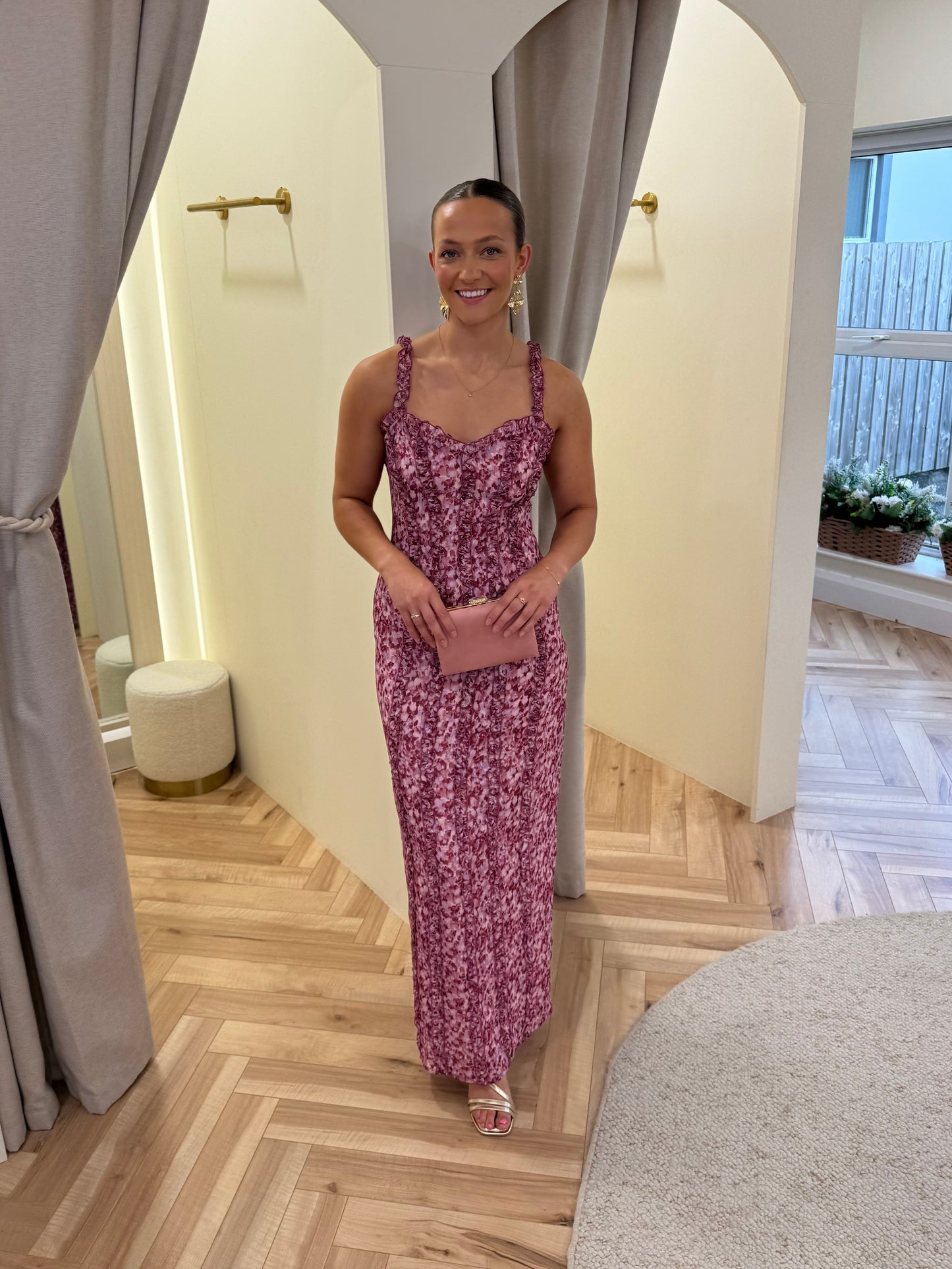 Ola Sweetheart Frill Maxi Dress