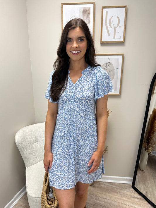 Ihmarrakech Dress in Della Robbia Blue Flower