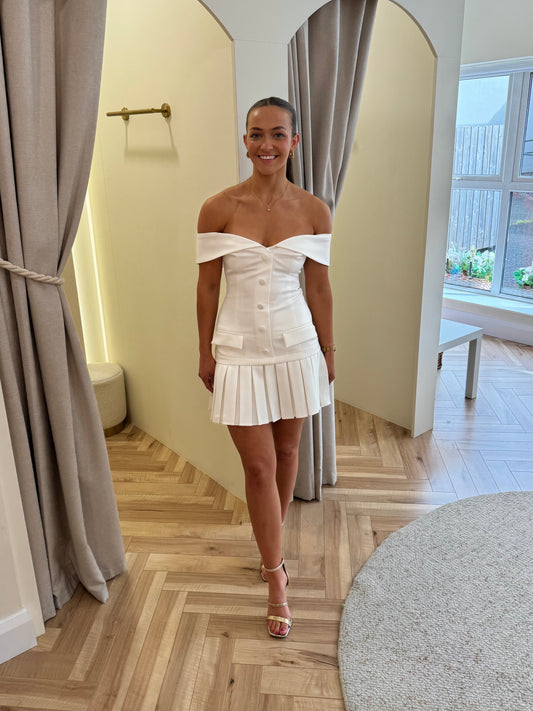 Luna Bardot Dress in White