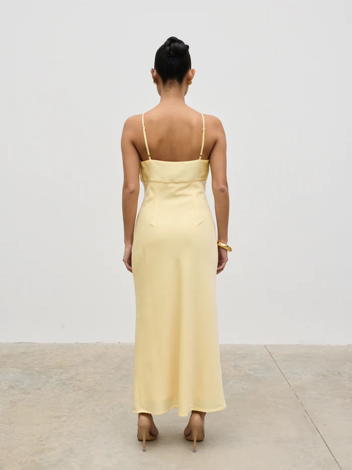 Joely yellow Contrast Midaxi Dress