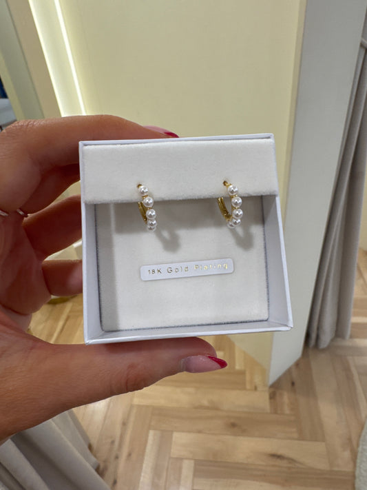 THE PINK BOX FAUX PEARL HOOPS