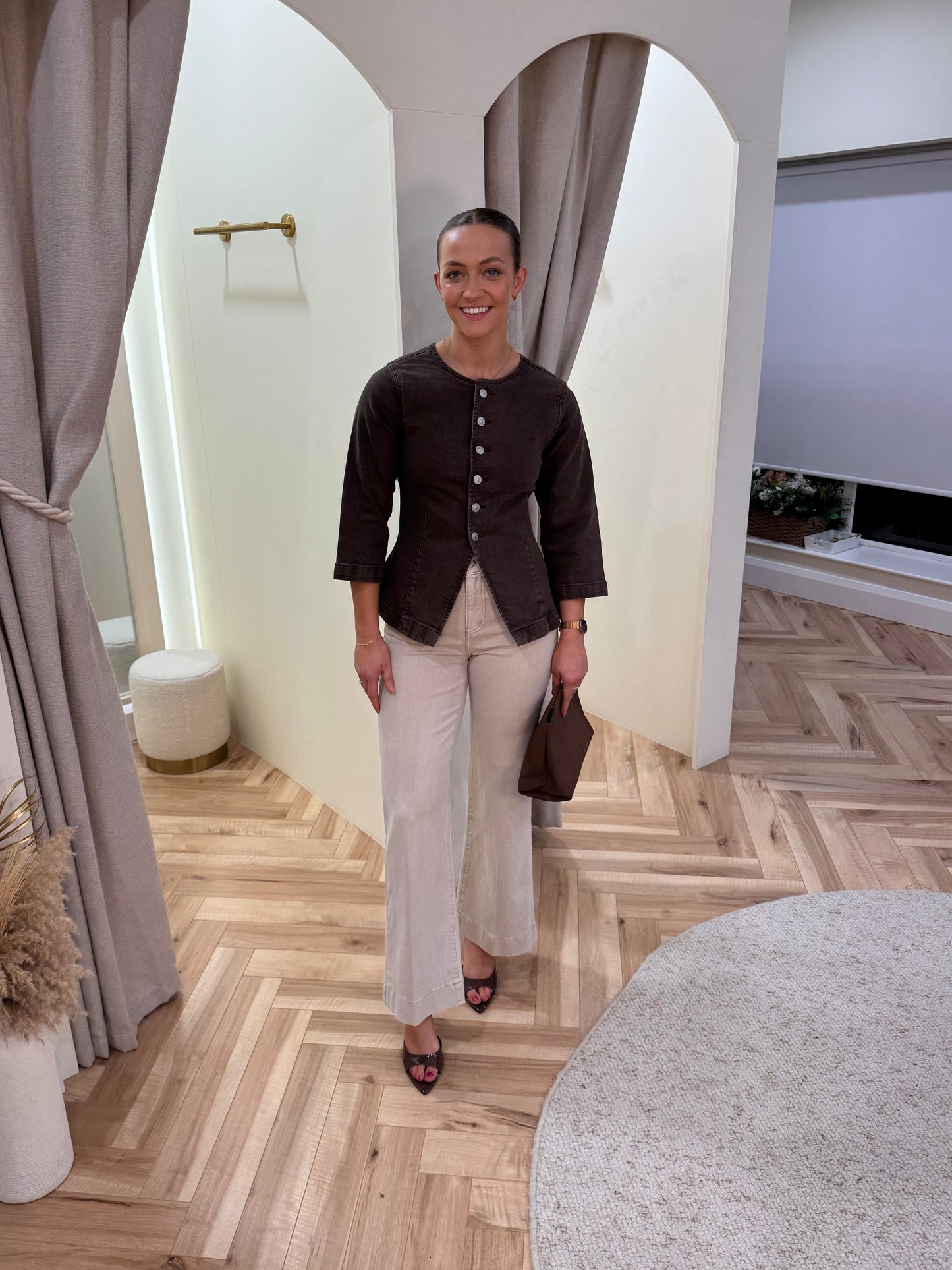 Selma brown denim top