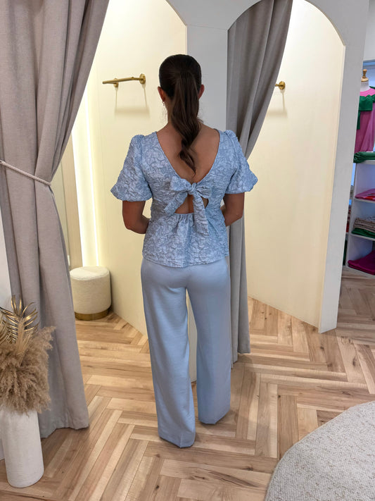 Gretchen blue bow top