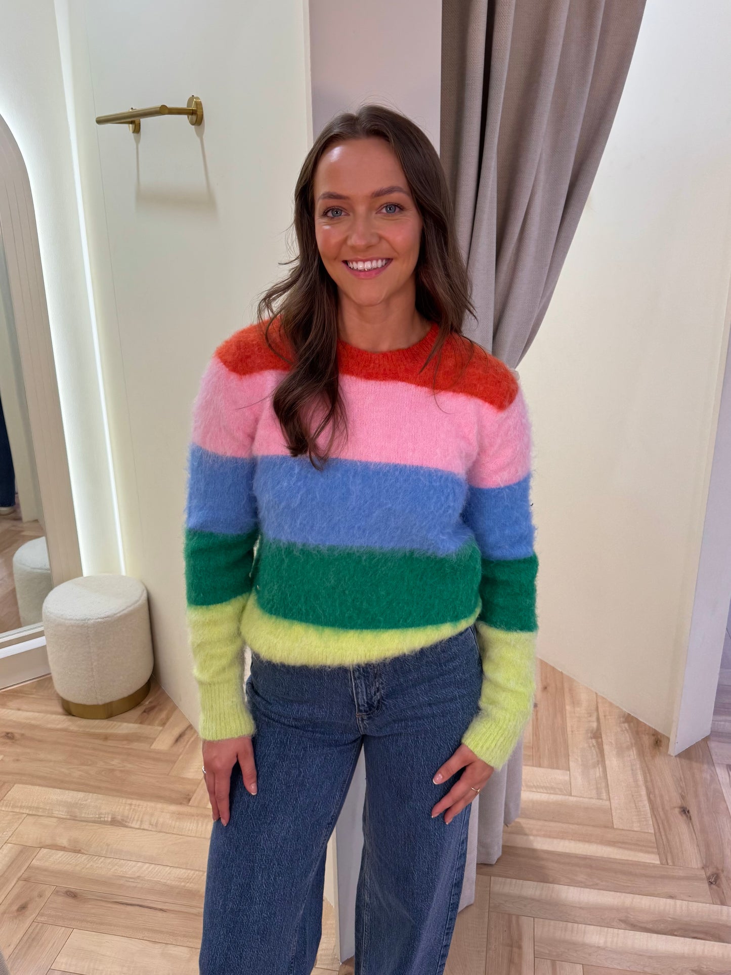 Dayna Jumper in Multi Rainbow Stripes