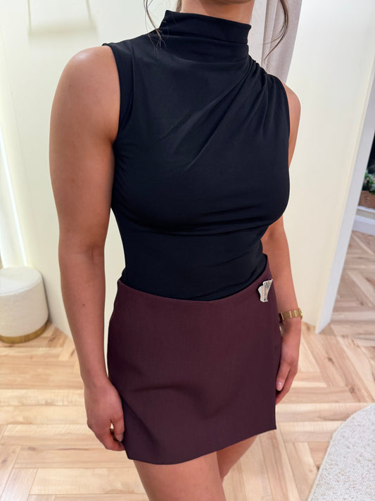 Jasmine Tailored Skort in Burgundy