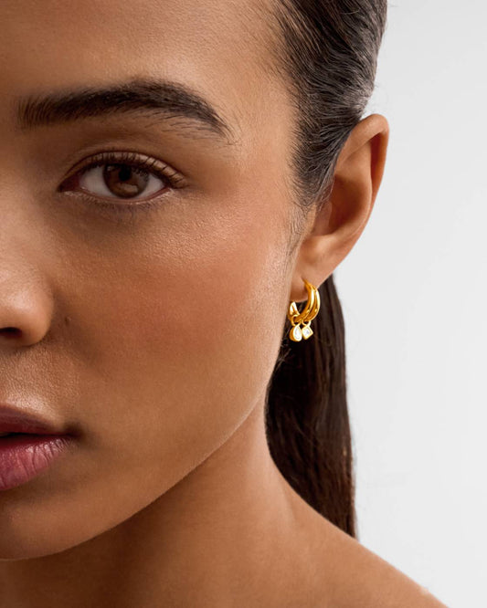 Champagne Hour Waterproof Gold Small Drop Earrings