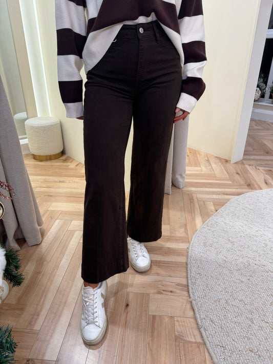 Vienna cropped jeans in chocolate brown