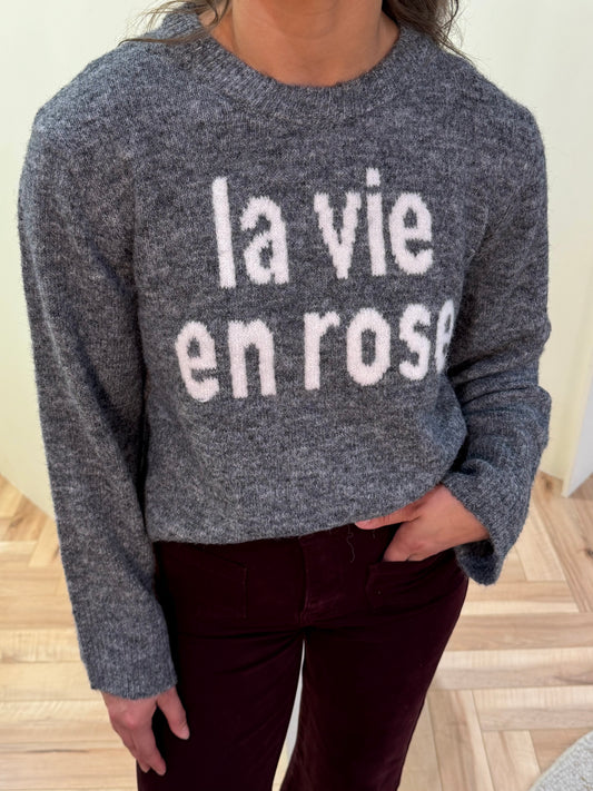 Vimelie Knit Jumper in Grey Melange