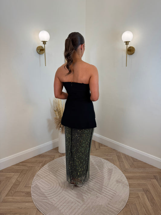 Kenzie Co ord in Black & Sequin