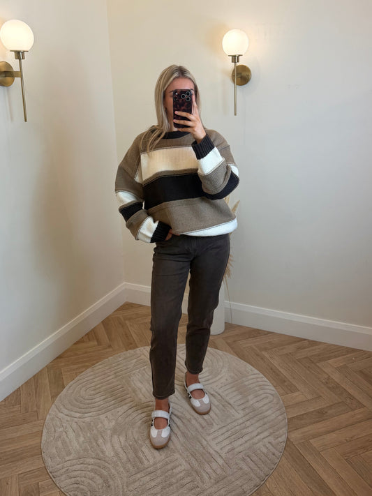 Leesa mom jeans in brown