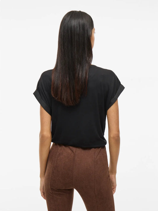 Viellette satin top in Black