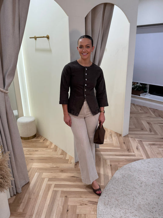 Selma brown denim top