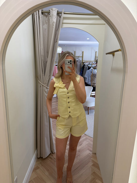 Vialara Waistcoat in Pastel Yellow