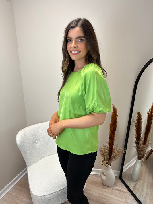 Ichi Ihkania Top in Parrot Green