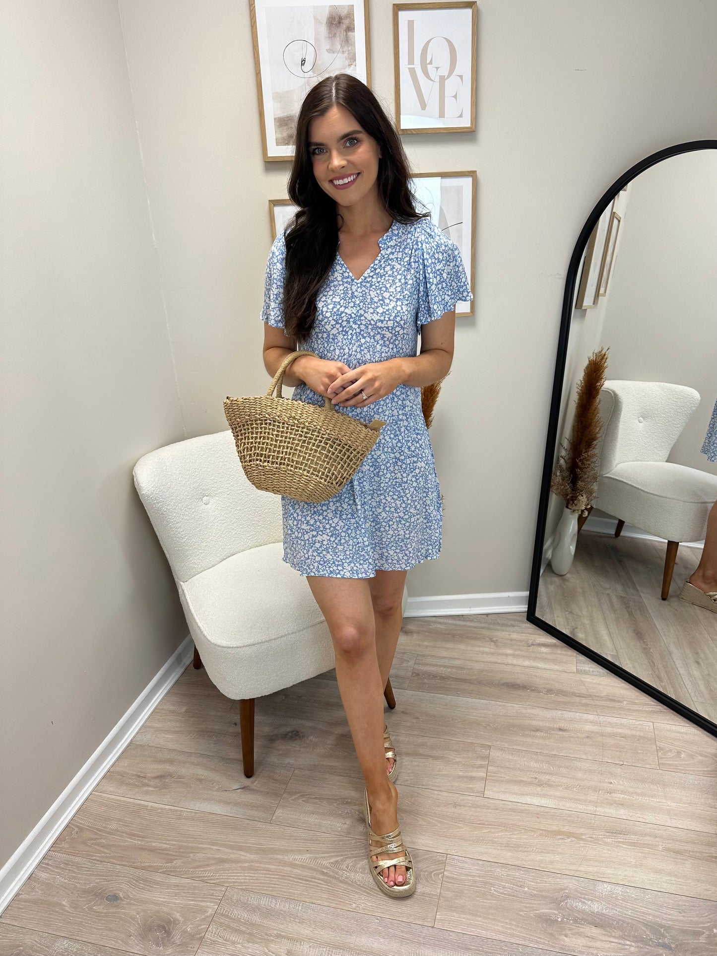 Ihmarrakech Dress in Della Robbia Blue Flower