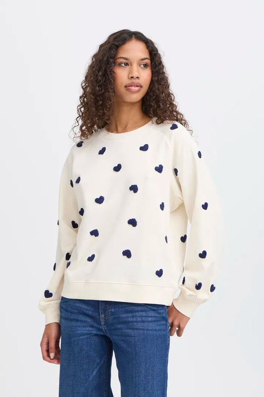 Ihkasura navy heart sweatshirt