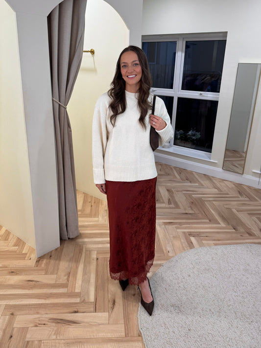 Camille Oversized Borg Jumper in Cream