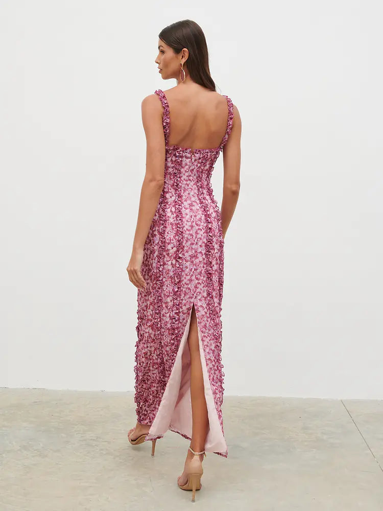 Ola Sweetheart Frill Maxi Dress