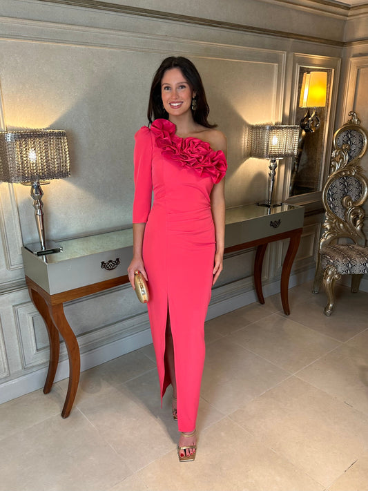 Isabella Dress in Coral Red