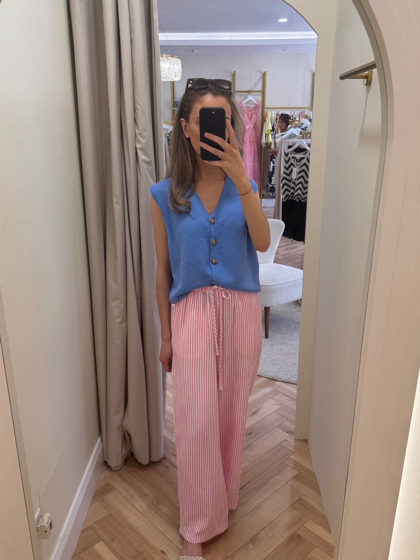 Zoe knit vest in blue