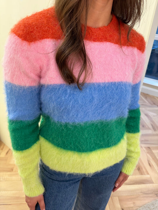 Dayna Jumper in Multi Rainbow Stripes