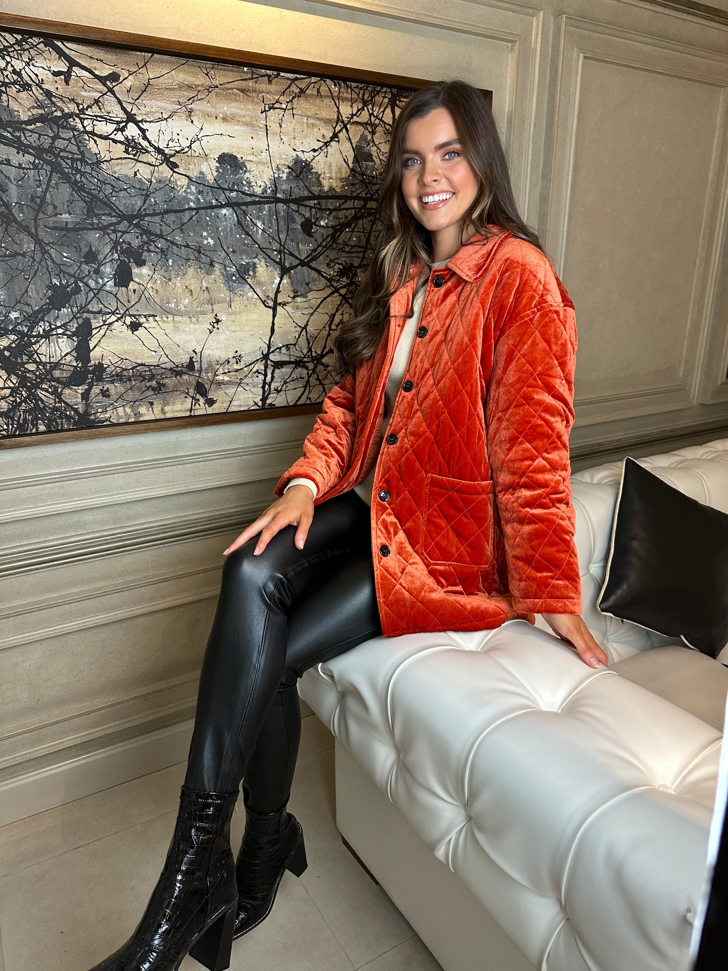 Laia Coat in Orange Brule