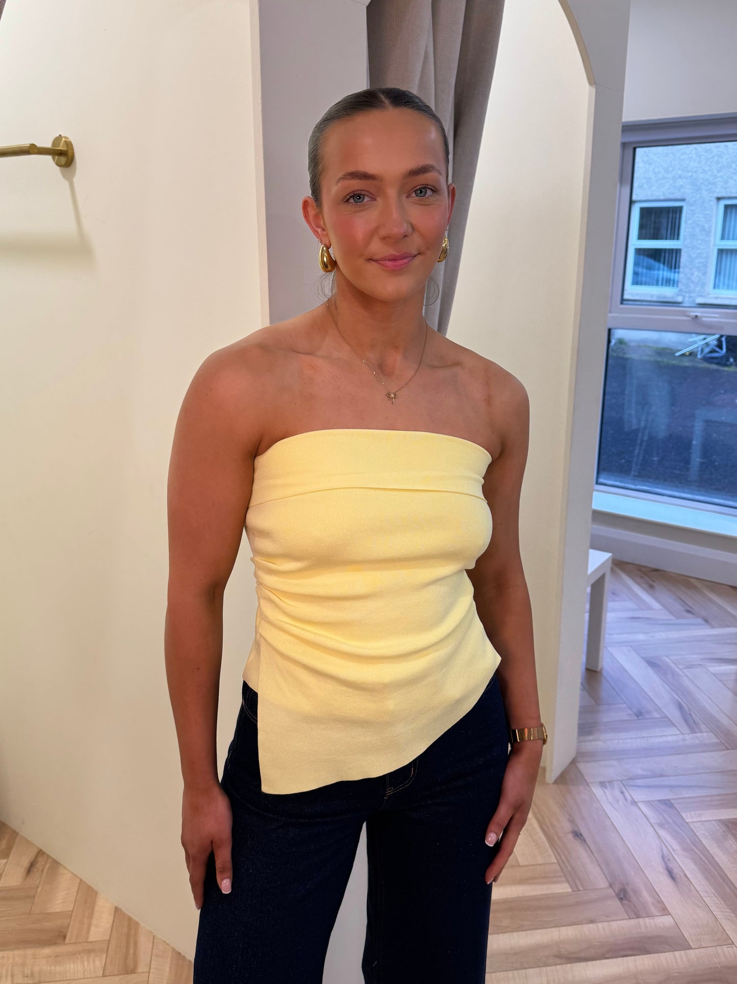 Lucy yellow bandeau top