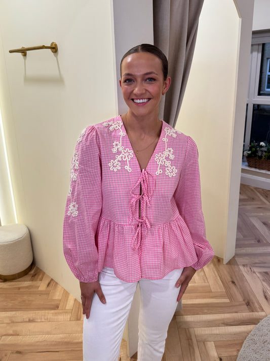Lola Top in Pink Gingham