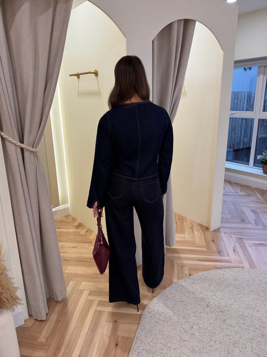 Giovani Palazzo Jeans in Dark Denim Jeans