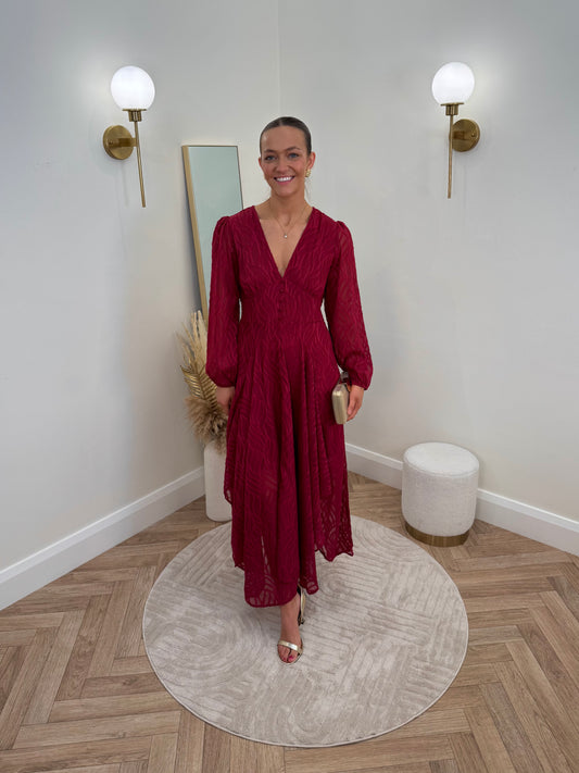 Adrina Dress in Cherry