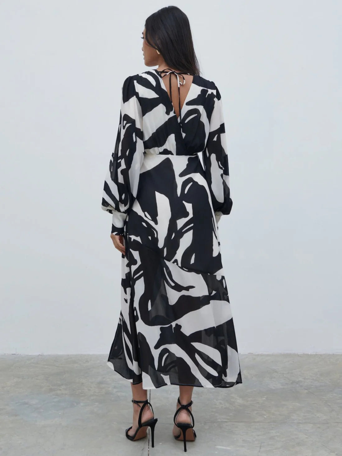 Lilianna Balloon Sleeve Printed Dress