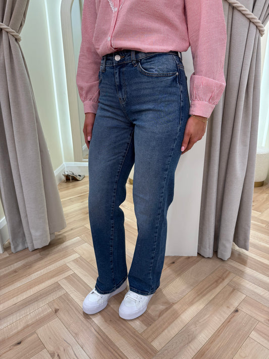 Yolanda medium blue wide leg jeans