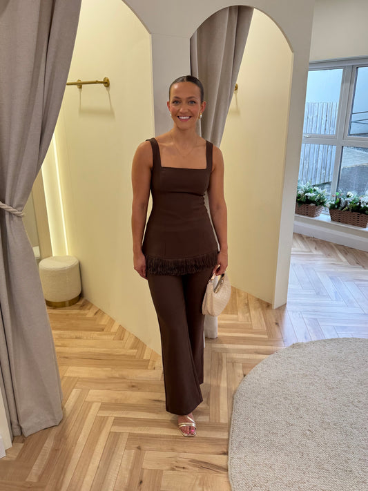 Verona Fringe Tweed Top