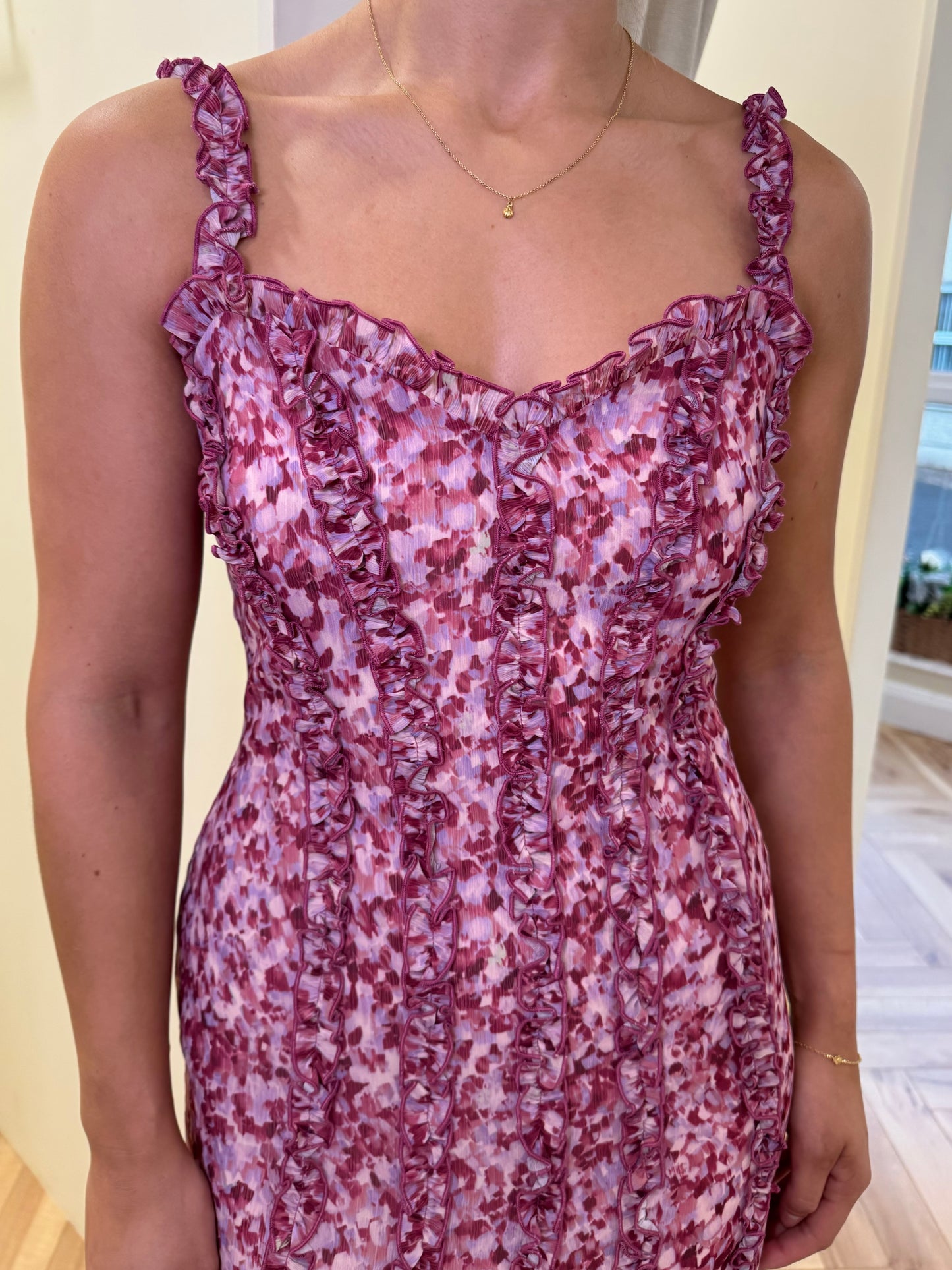Ola Sweetheart Frill Maxi Dress