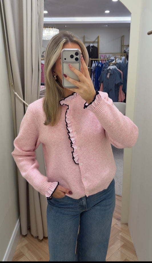 Therese Knit Cardigan in Pink