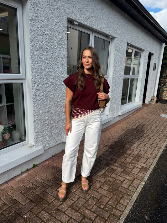 Allie T Shirt in Burgundy
