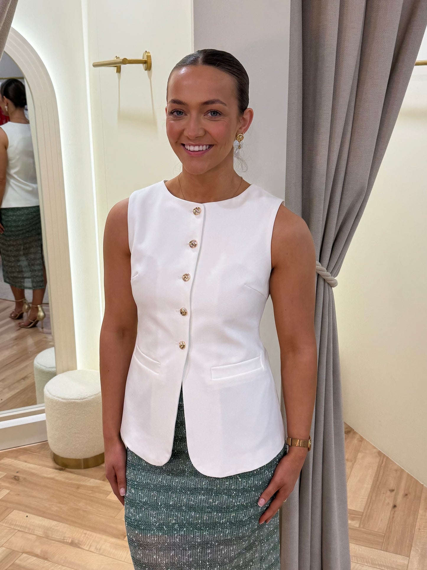 Rixo Waistcoat in White