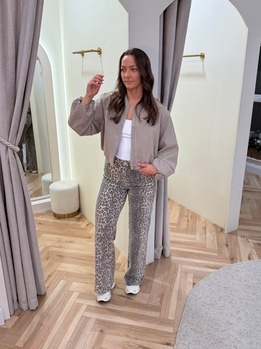 Bomber Jacket in Taupe