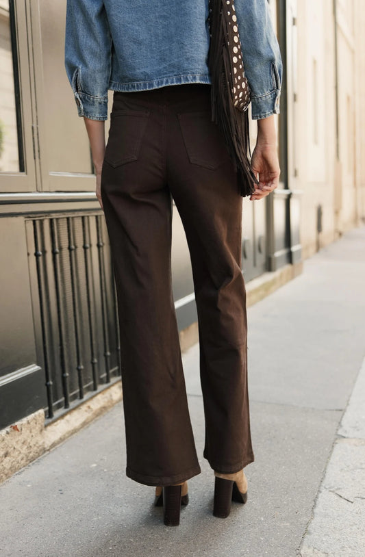 Gabriel wide leg jeans in chocolate brown