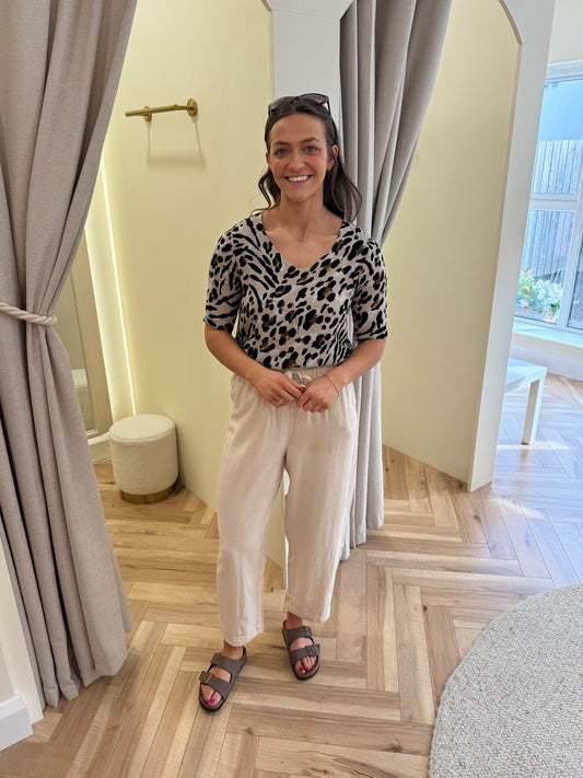 ICHI ihmarrakech leopard top