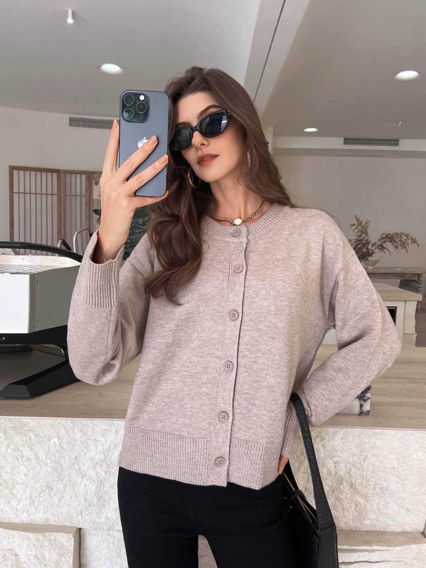 Ana Knit Cardigan in Beige