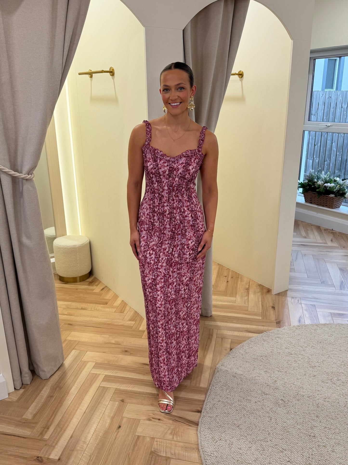 Ola Sweetheart Frill Maxi Dress