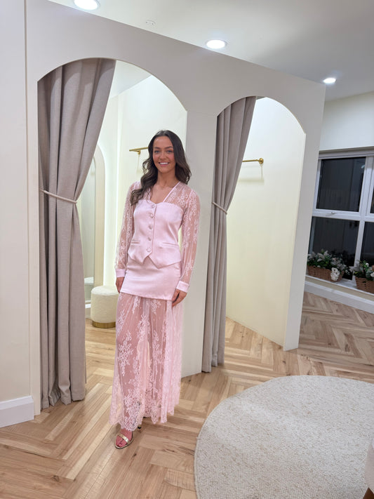 Sophia Lace Skirt in Pink