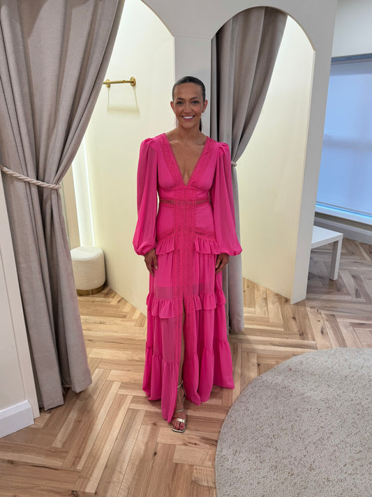 Pippa Maxi Dress in Fuchsia pink