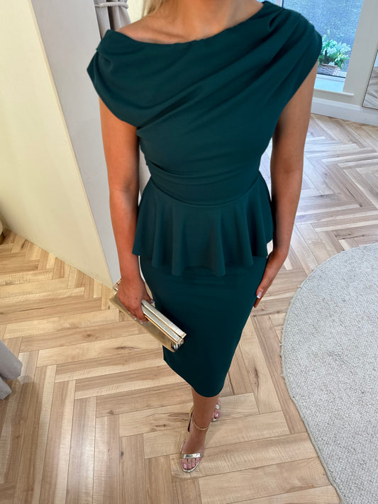 Emilia Draped Peplum Dress