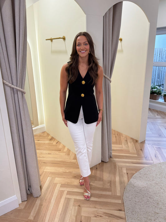 Aideen Waistcoat in black
