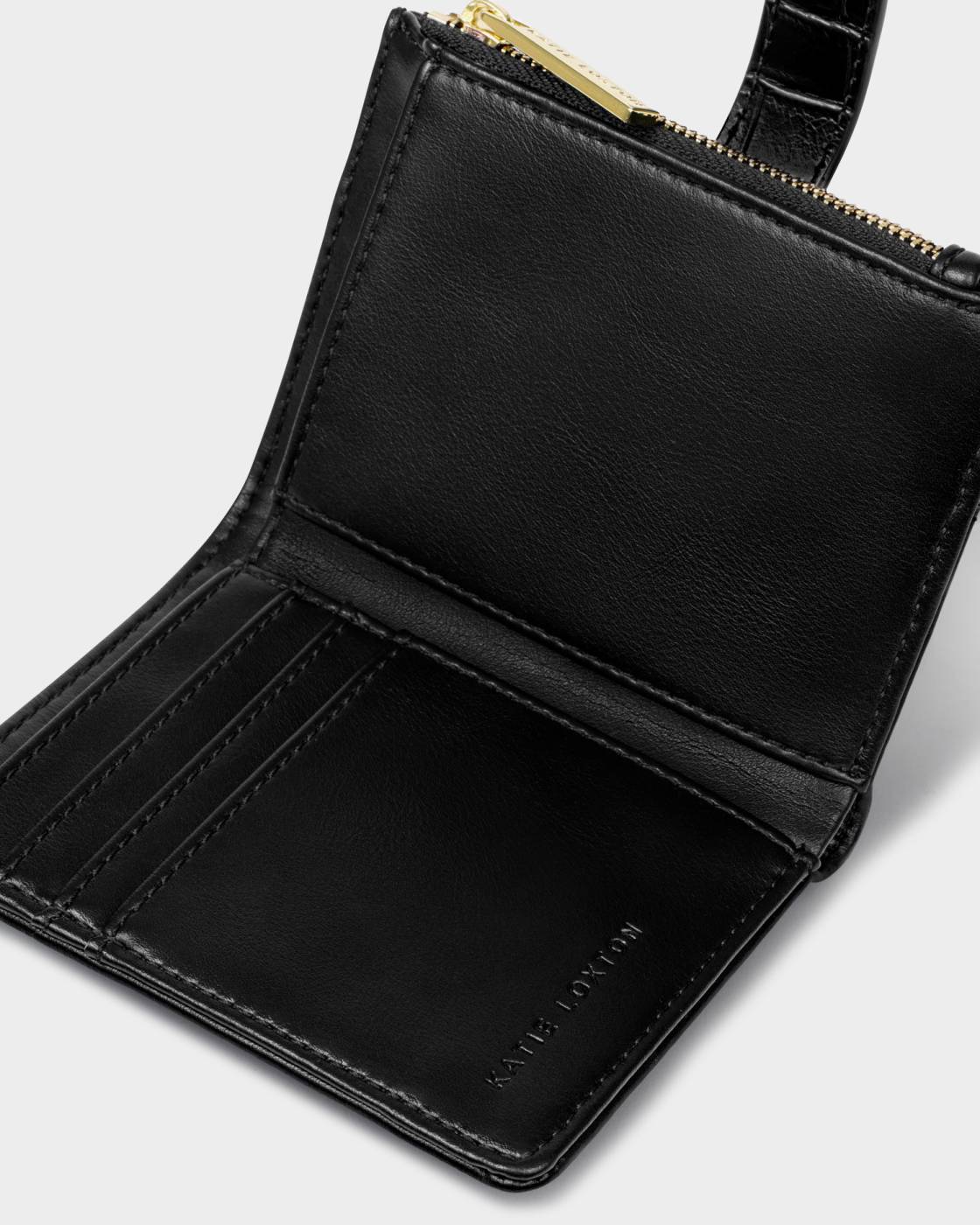 Orin Twist Lock Purse in black croc