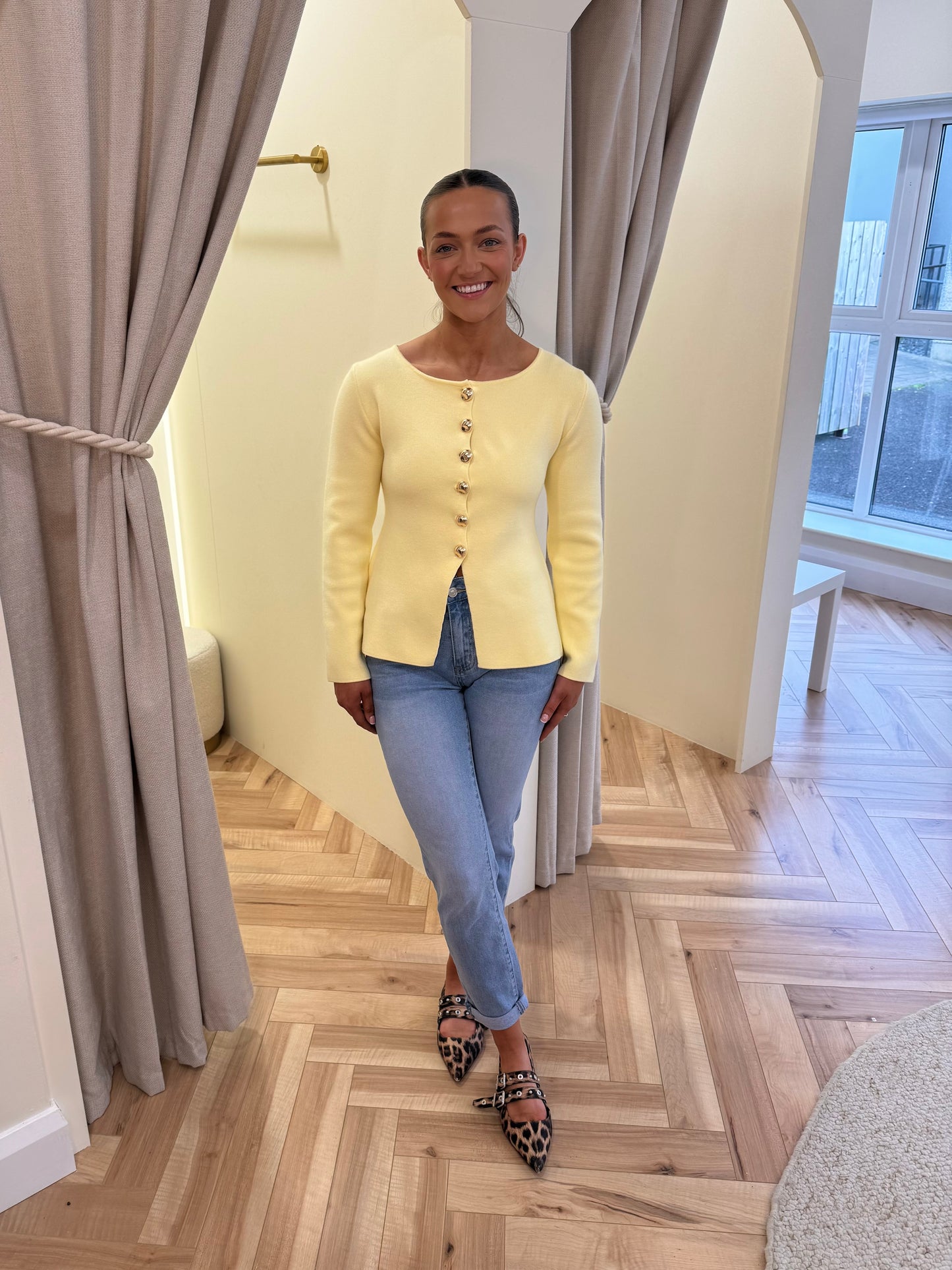 Sadie Cardigan in Lemon